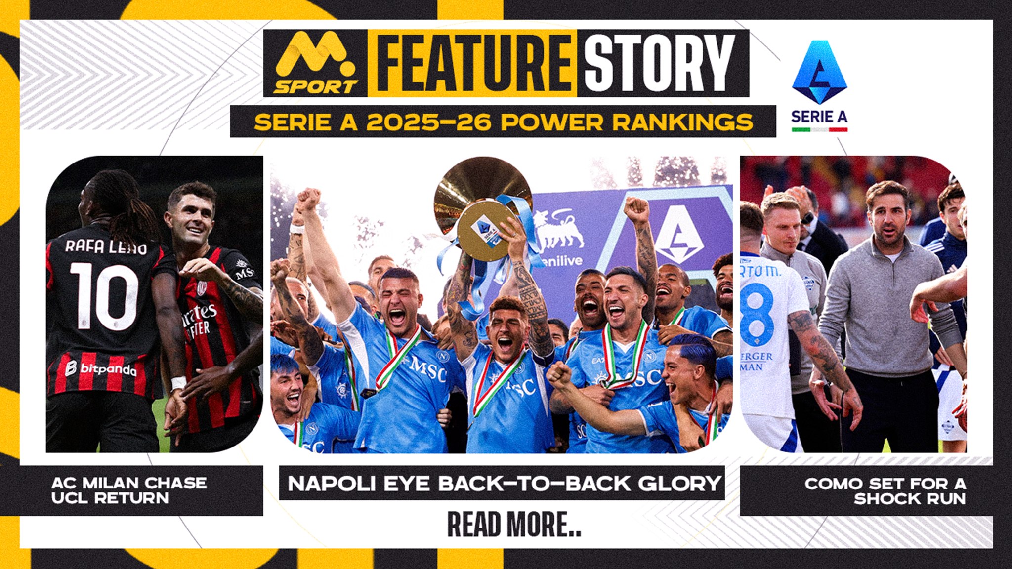 Serie A 2025-26 Power Rankings: Napoli eye back-to-back glory , AC Milan chase UCL return, Como set for a shock run