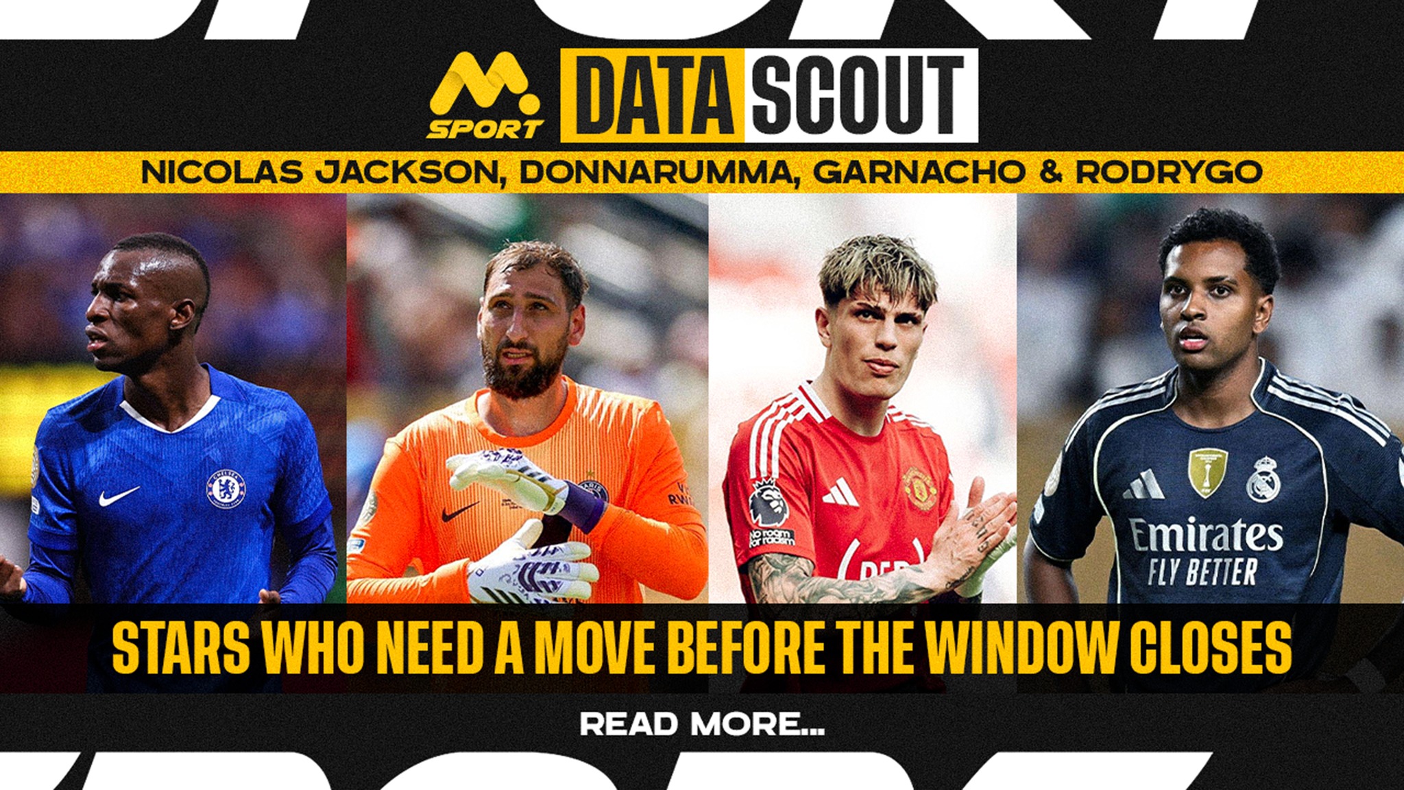MSport DataScout: Nicolas Jackson, Donnarumma, Garnacho, Rodrygo & Stars Who Need a Move Before the Window Closes.