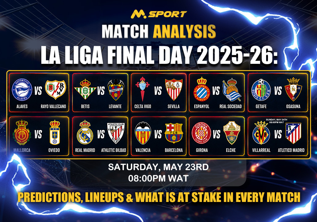 La Liga Final Day 2025-26: Predictions, Lineups & What Is at Stake in Every Match