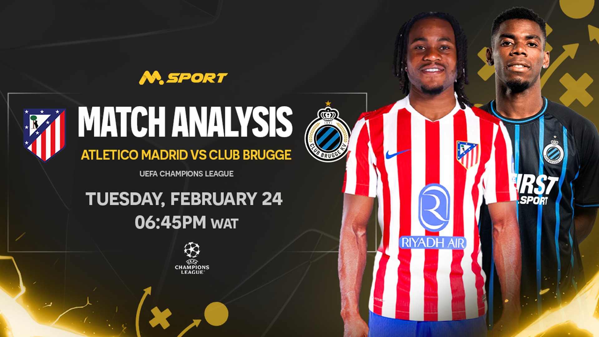 Atletico Madrid vs Club Brugge: Lookman Leads as Onyedika Misses Out — Who Go Carry Last?